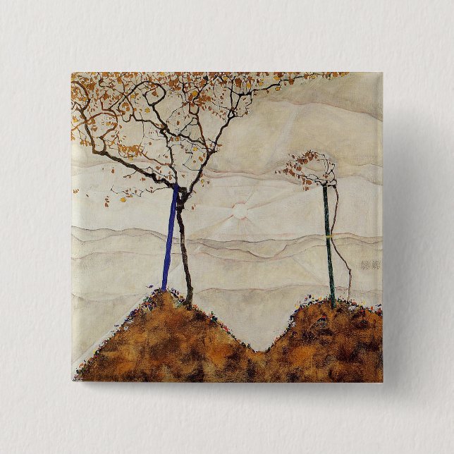 Autumn Sun 2 Inch Square Button (Front)