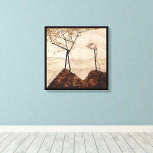 Autumn Sun and Trees by Egon Schiele, Vintage Art Canvas Print