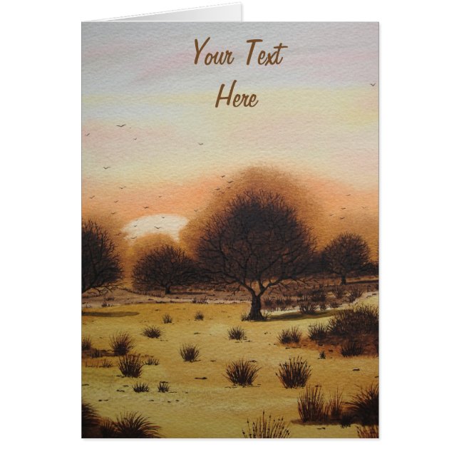 autumn sun setting woods Landscape stylized art (Front)