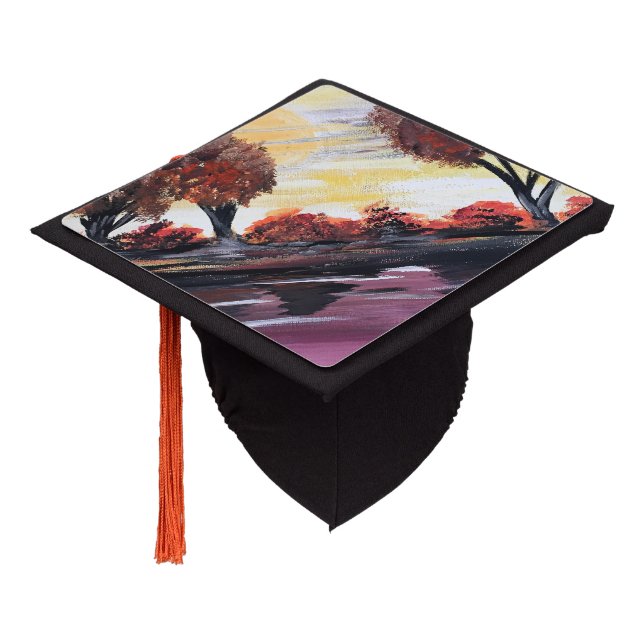 Autumn Sundown  Graduation Cap Topper (Angled)