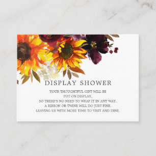 Autumn Sunflower Bouquet Floral Display Shower Enclosure Card