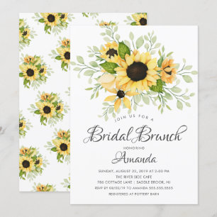 Autumn Sunflower Bridal Shower Brunch Invitation