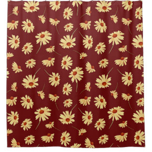Autumn Sunflower: Maroon Seamless Design