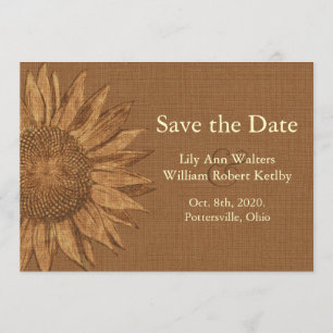 Autumn Sunflower Save the Date