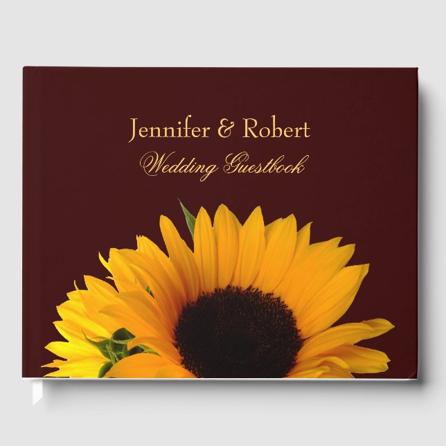 Autumn Sunflower Wedding Guestbook (Front)