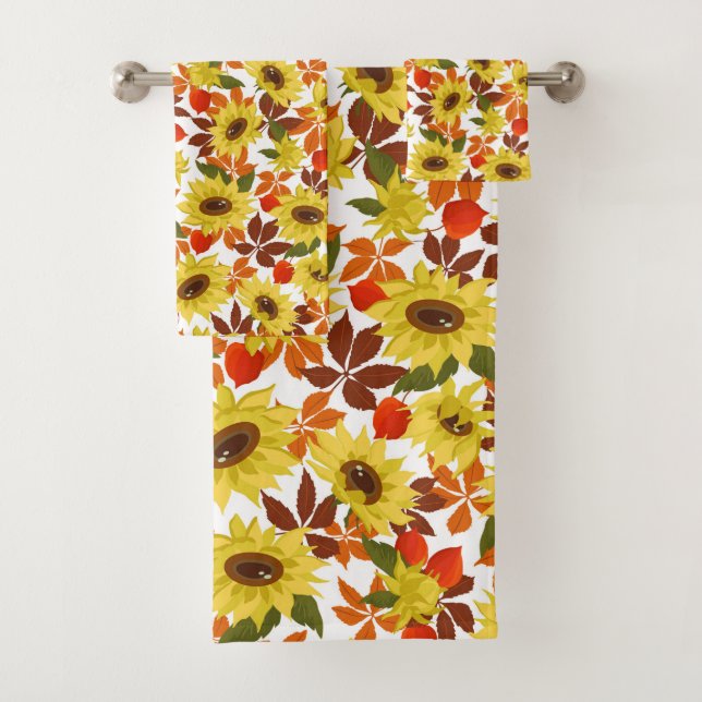 Autumn Sunflowers  Bath Towel Set (Insitu)
