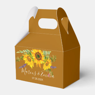 Autumn Sunflowers Custom Wedding  Favor Box