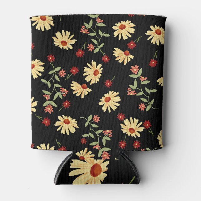 Autumn Sunflowers: Red-Orange Harmony. Can Cooler (Front)