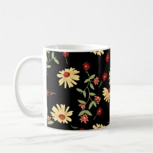 Autumn Sunflowers: Red-Orange Harmony. Coffee Mug