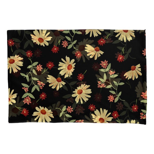 Autumn Sunflowers: Red-Orange Harmony. Pillowcase (Front)