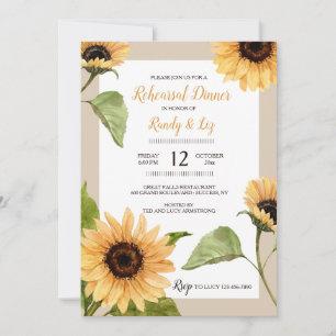 Autumn Sunflowers Rehearsal Dinner Invitation