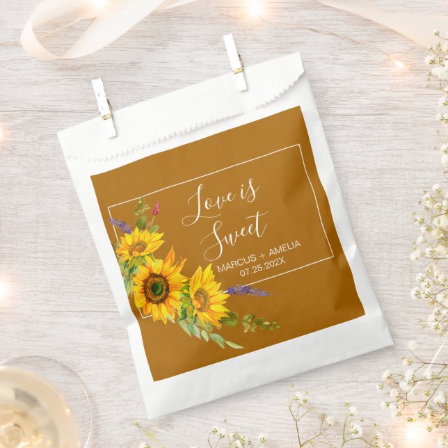 Autumn Sunflowers Wedding  Favour Bag (Clipped)