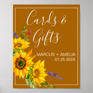 Autumn Sunflowers Wedding Gifts Sign