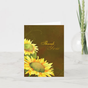 Autumn Sunflowers Wedding Thank You