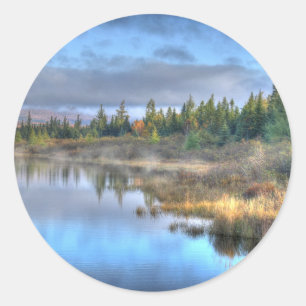 Autumn Sunrise at Moosehead Lake Maine Classic Round Sticker