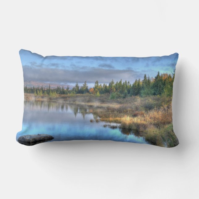 Autumn Sunrise at Moosehead Lake Maine Lumbar Pillow (Front)