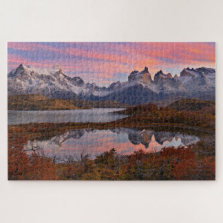 Autumn Sunrise in Torres del Paine Chile Jigsaw Puzzle