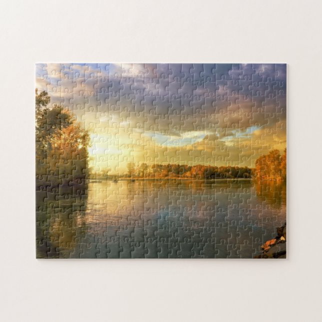 Autumn Sunrise Lake Jigsaw Puzzle (Horizontal)