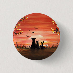 Autumn Sunset 1 Inch Round Button