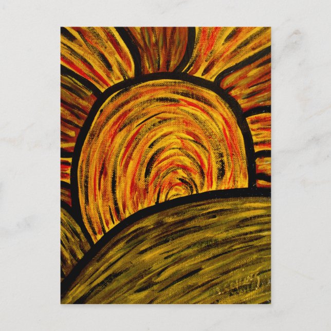 Autumn Sunset Art Postcard (Front)