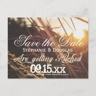 Autumn Sunset Fall Save the Date Postcards