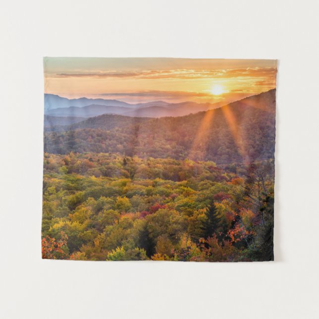 Autumn Sunset from Beacon Heights Tapestry (Front (Horizontal))