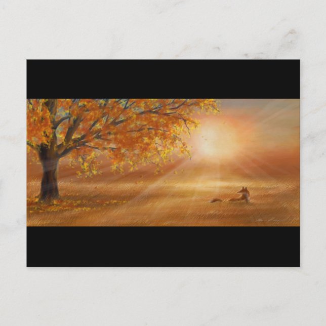 Autumn sunset glow postcard (Front)