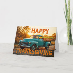 Autumn Sunset Harvest Scene Holiday Card