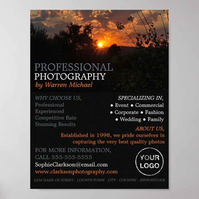 Autumn Sunset, Photography, Photographer Hire Poster (Front)