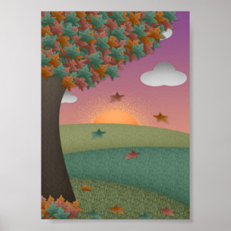 Autumn Sunset Poster