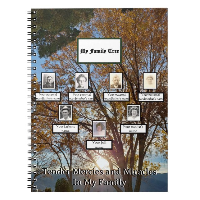 Autumn Sunset Three Generation Mercies Miracles Notebook (Front)