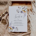Autumn Sunshine Wildflower Sweet 16 Birthday Party Invitation<br><div class="desc">This autumn sunshine wildflower sweet 16 birthday party invitation is perfect for a modern birthday. The design features multiple watercolor purple,  violet,  yellow flowers,  burgundy buds and olive green foliage beautifully grouped into bouquets.</div>