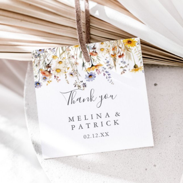 Autumn Sunshine Wildflower Wedding Favour Tags (Creator Uploaded)