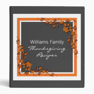Autumn Swirls Thanksgiving Recipe Binder (1 inch)