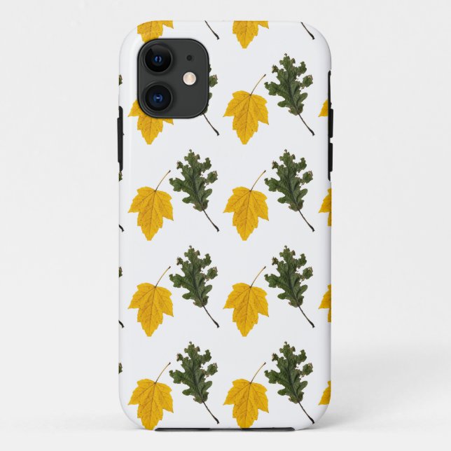 Autumn Symmetry Leaf Pattern Case-Mate iPhone Case (Back)