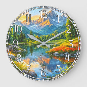 Autumn Symphony. Floral Harmony of Nature. Large Clock