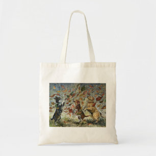 Autumn Tailwag Whimsical Golden Retriever Dogs Tote Bag
