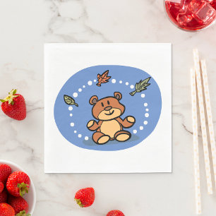 Autumn Teddy Bear Napkin