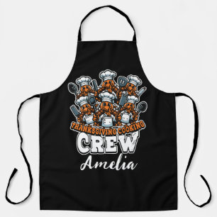 Autumn Thanksgiving Cooking Crew Fall Holiiday Apron