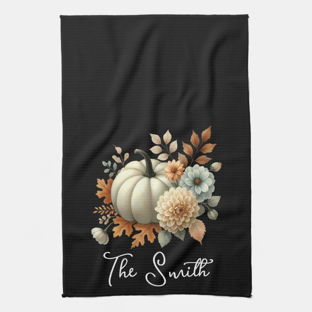 Autumn Thanksgiving Cooking Crew | Fall Holiiday Kitchen Towel (Vertical)
