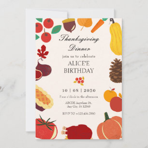 Autumn thanksgiving food Invitation