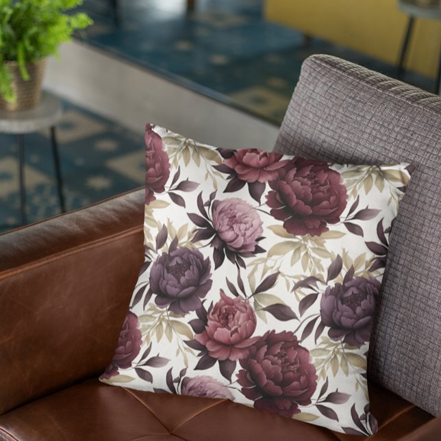  Autumn Thanksgiving  Halloween Purple Flowers  Throw Pillow (Creator Uploaded)