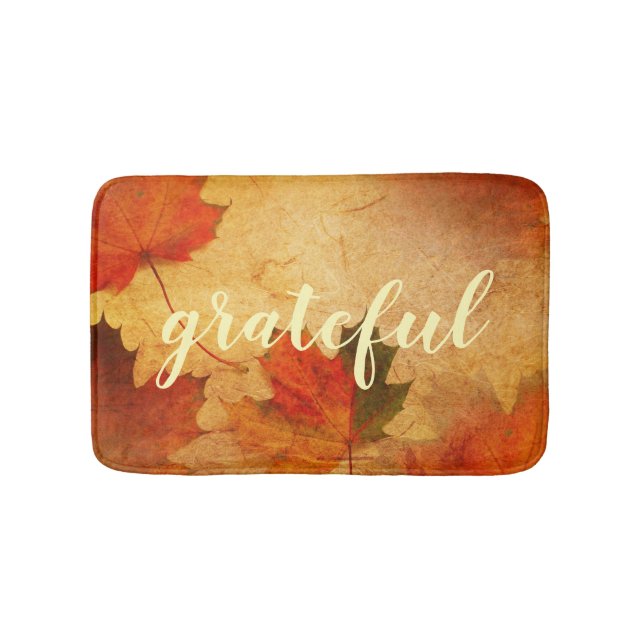 Autumn Thanksgiving Holiday Bath Mat (Front)