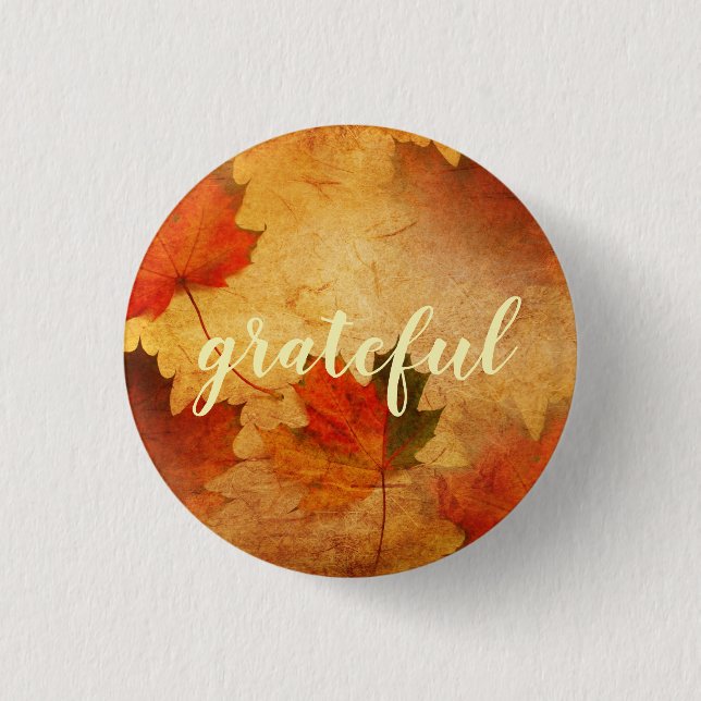 Autumn Thanksgiving Holiday Custom 1 Inch Round Button (Front)