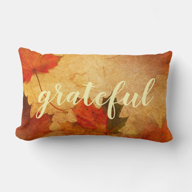 Autumn Thanksgiving Holiday Custom Lumbar Pillow (Front)