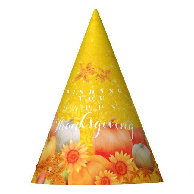 Autumn Thanksgiving Mustard Party Hat (Front)