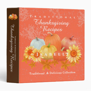 Autumn Thanksgiving Orange Binder