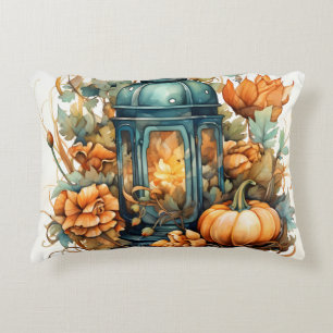Autumn Thanksgiving Pumpkin Lantern Harvest Accent Pillow