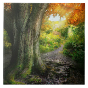 Autumn - The path to grannies house Tile