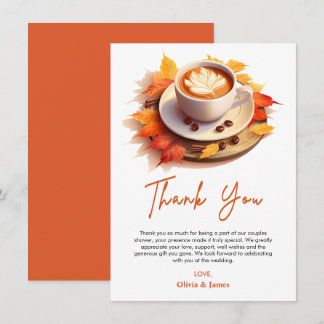 Autumn The Perfect Blend Wedding Couples Shower Thank You Card